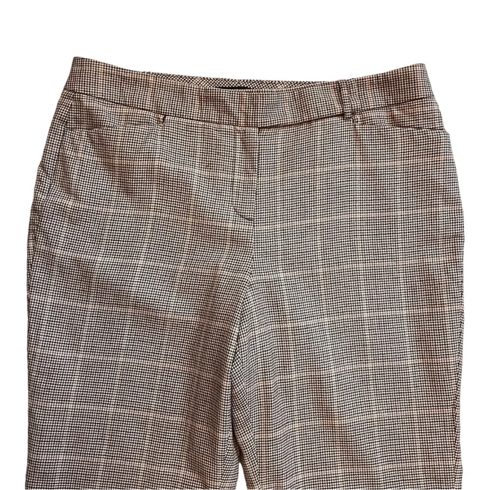 Talbots Signature Flare Wool Window Pane Plaid Wide Leg Trousers - Picture 2 of 14